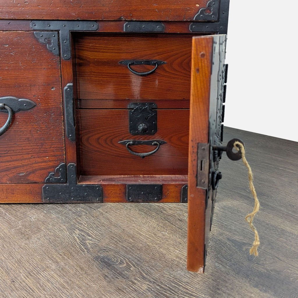 Japanese Nihonmatsu/Tansu Chest – Wooden Dresser with Iron Hardware
