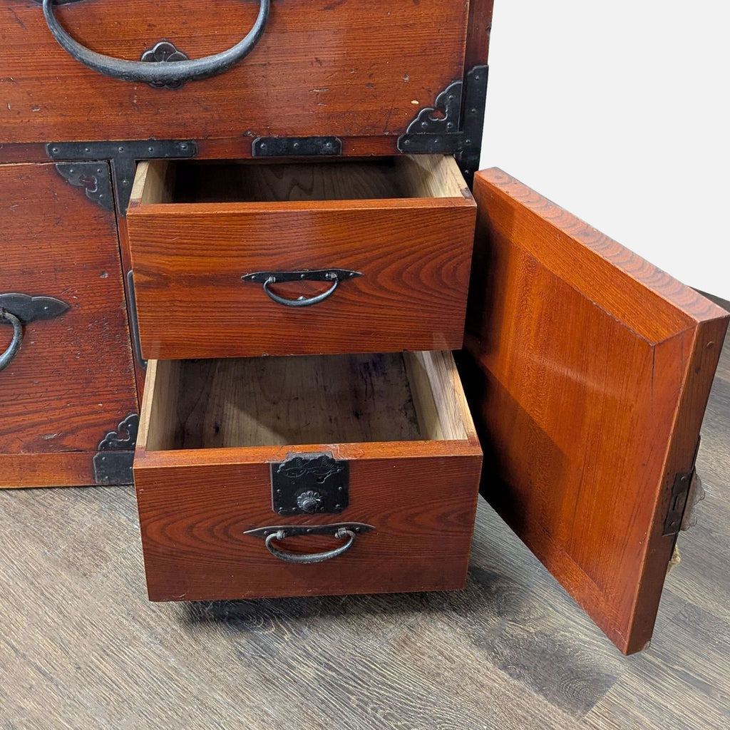 Japanese Nihonmatsu/Tansu Chest – Wooden Dresser with Iron Hardware