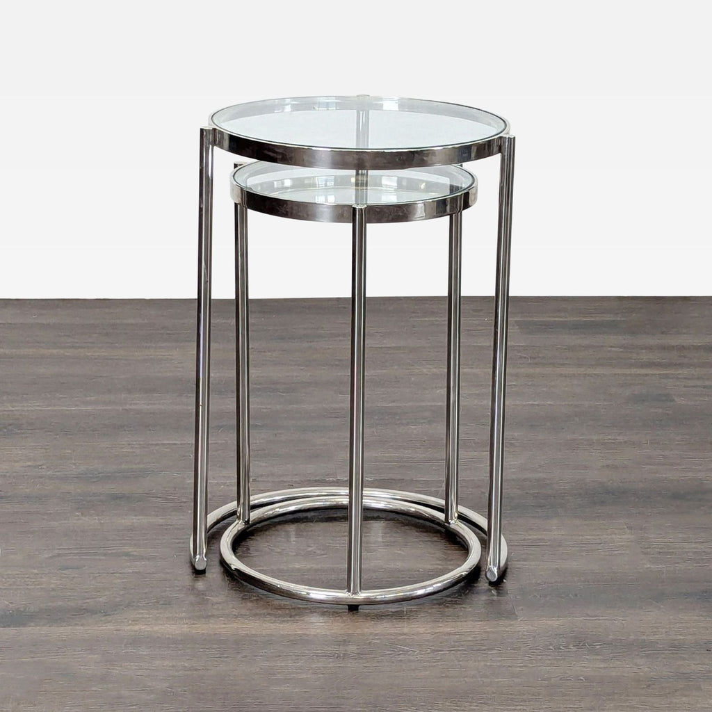 Pair of Chrome & Glass Nesting Tables - Accepted Offer (16.67% discount)