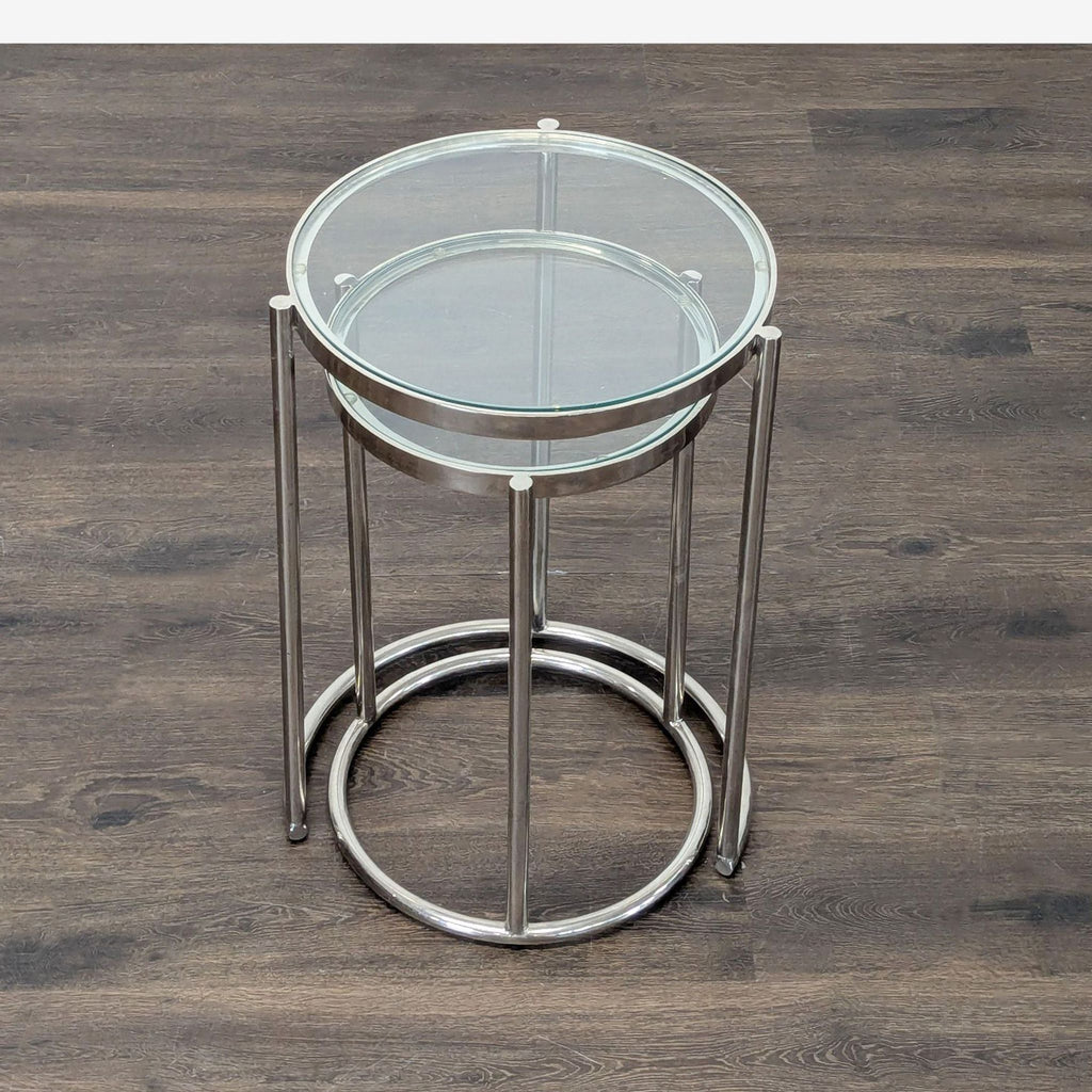 Pair of Chrome & Glass Nesting Tables - Accepted Offer (16.67% discount)