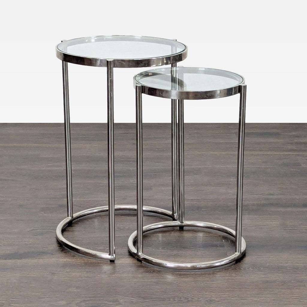 Pair of Chrome & Glass Nesting Tables - Accepted Offer (16.67% discount)