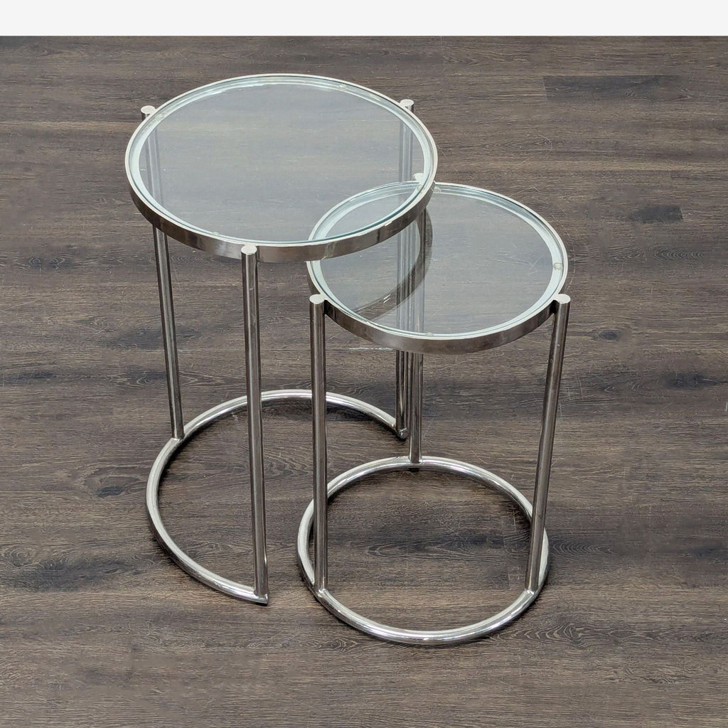 Pair of Chrome & Glass Nesting Tables - Accepted Offer (16.67% discount)