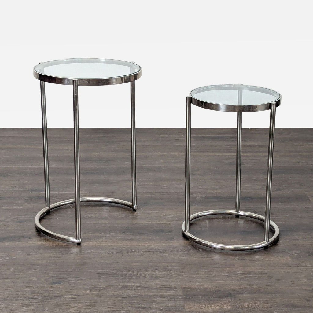 Pair of Chrome & Glass Nesting Tables - Accepted Offer (16.67% discount)