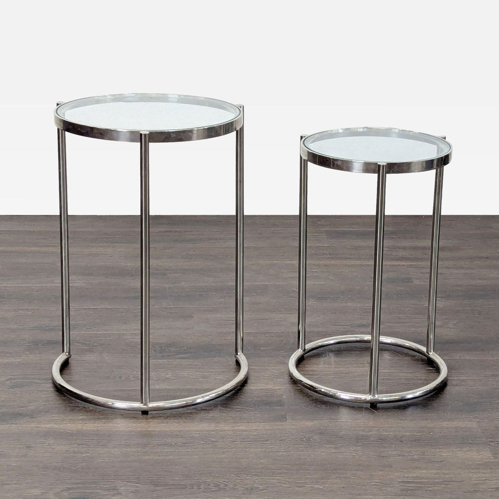 Pair of Chrome & Glass Nesting Tables - Accepted Offer (16.67% discount)