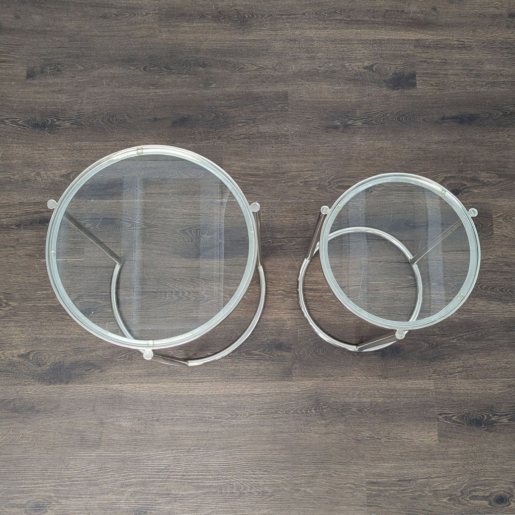 Pair of Chrome & Glass Nesting Tables - Accepted Offer (16.67% discount)