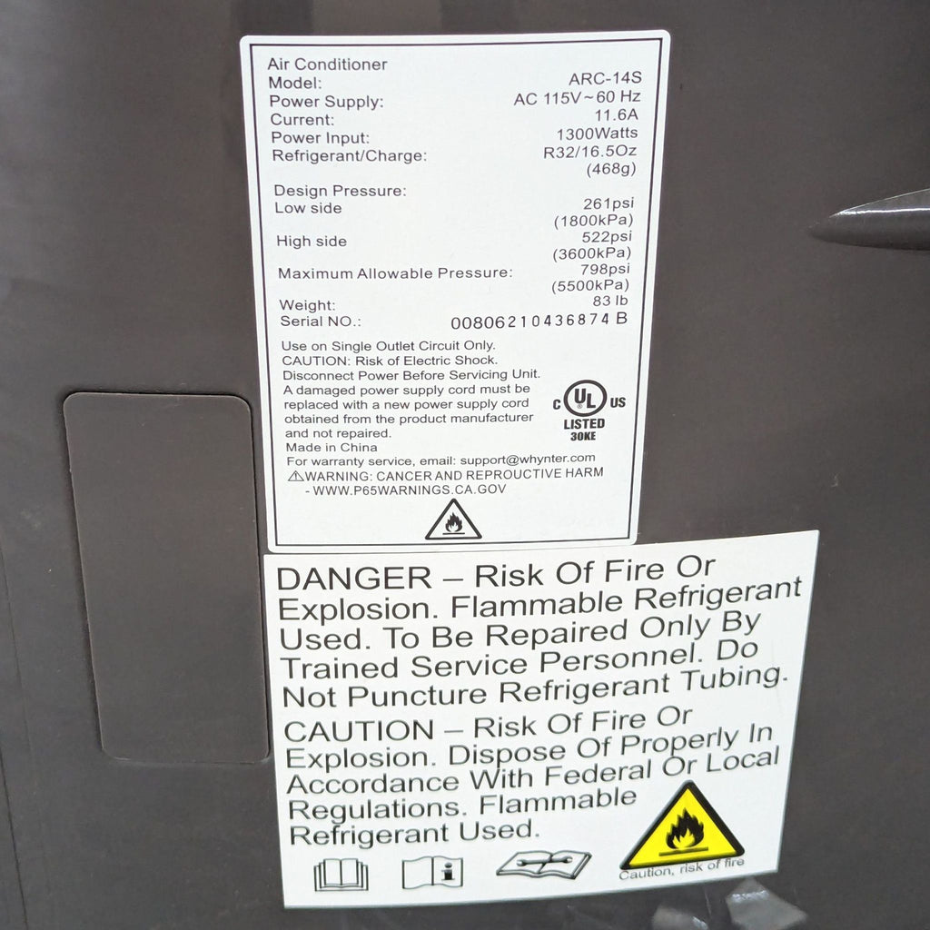 Whynter Portable Air Conditioner with Dual Hose