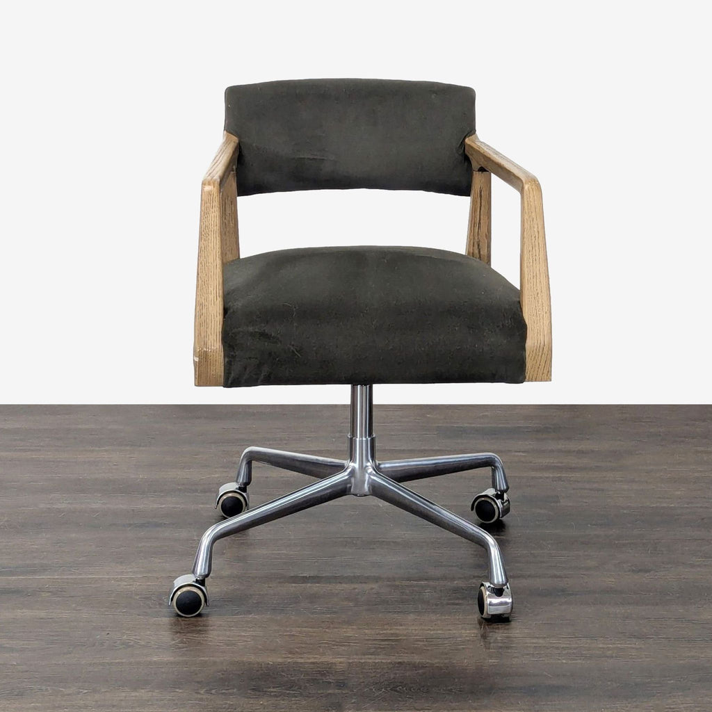Four Hands Tyler Modern Office Chair with Wood Arms and Metal Base - Accepted Offer (29.82% discount)