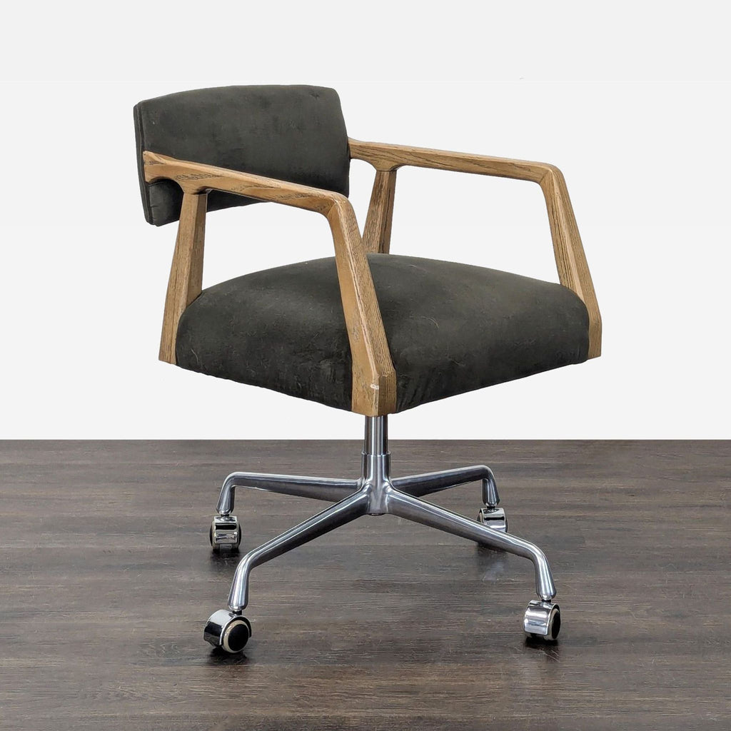 Four Hands Tyler Modern Office Chair with Wood Arms and Metal Base - Accepted Offer (29.82% discount)