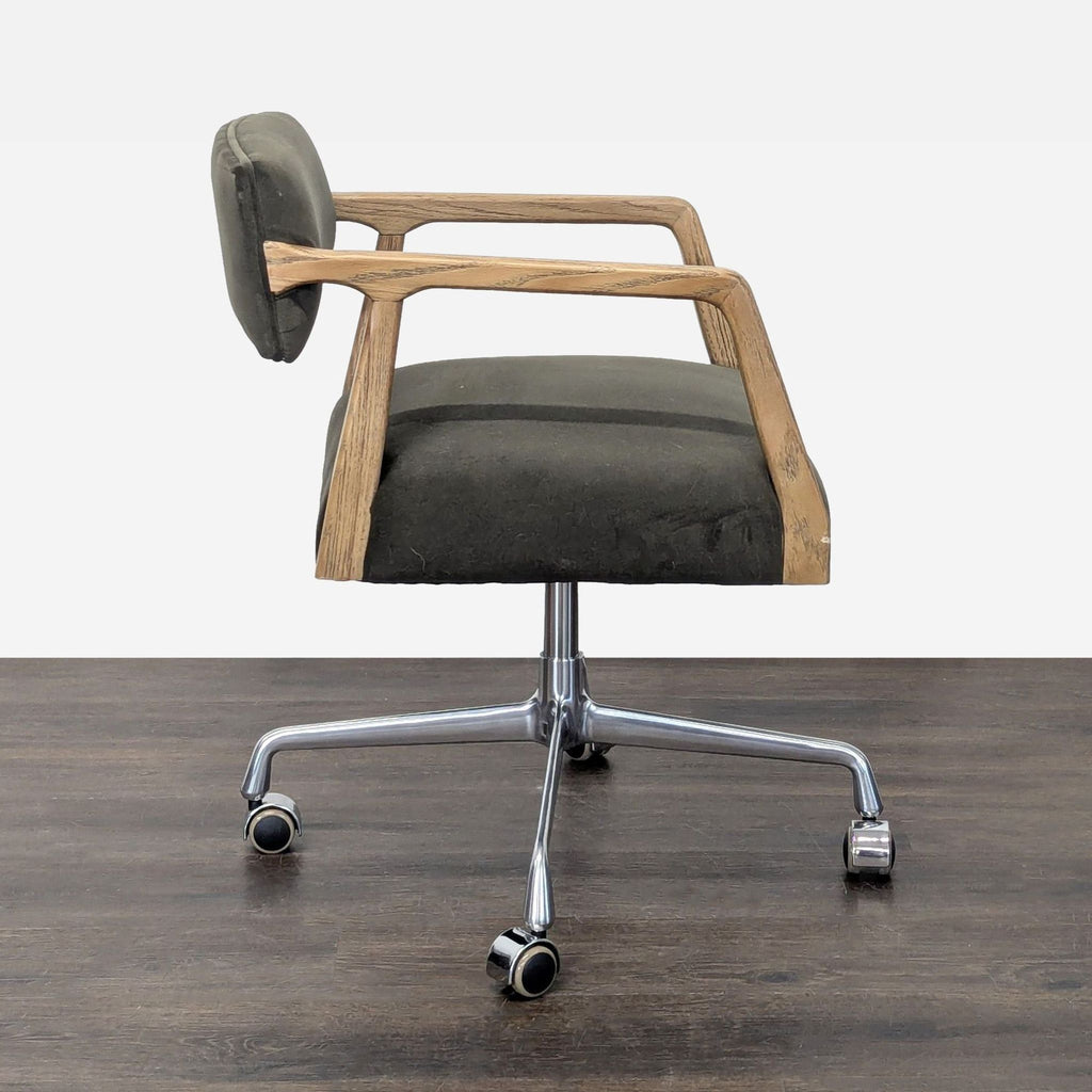 Four Hands Tyler Modern Office Chair with Wood Arms and Metal Base - Accepted Offer (18.64% discount)