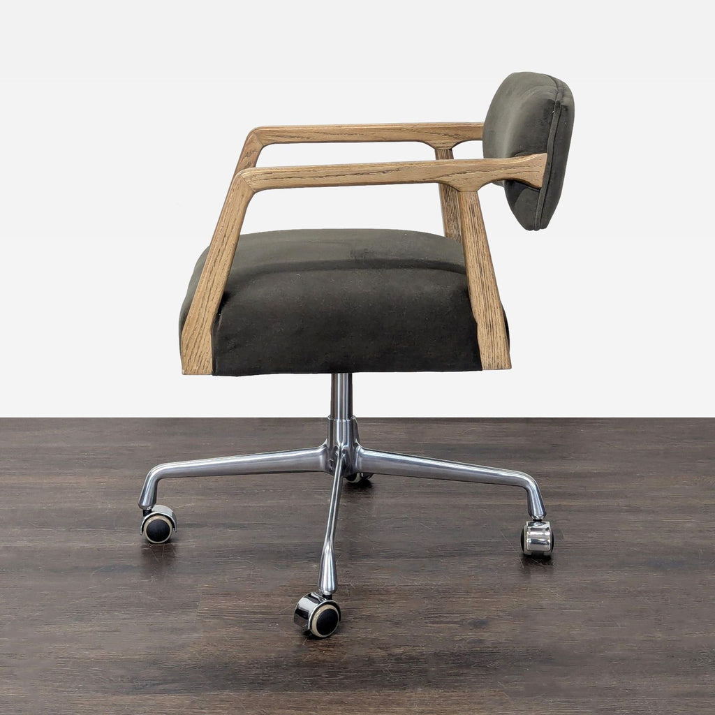 Four Hands Tyler Modern Office Chair with Wood Arms and Metal Base - Accepted Offer (29.82% discount)