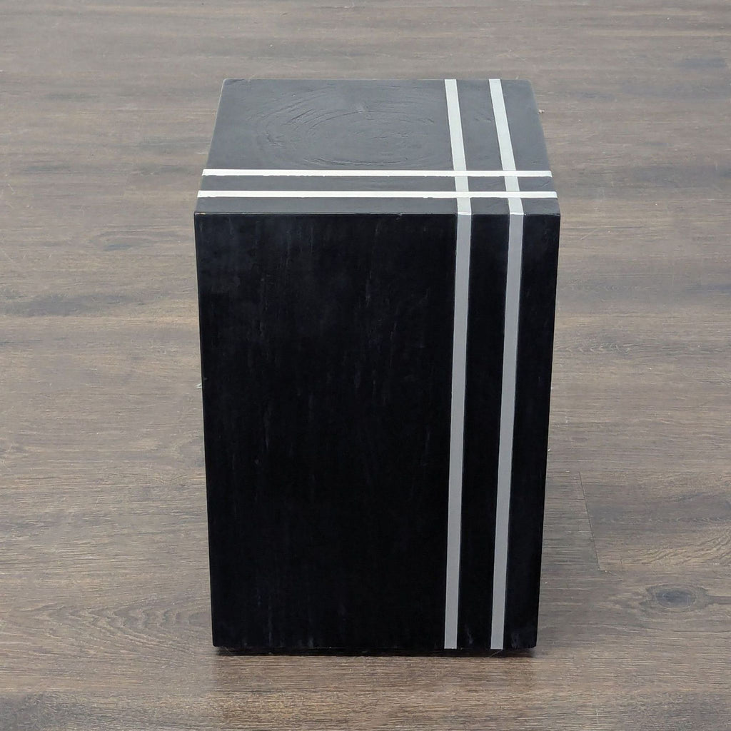 Contemporary stool made from wood with stainless steel accents, designed by Four Hands for versatile seating.  