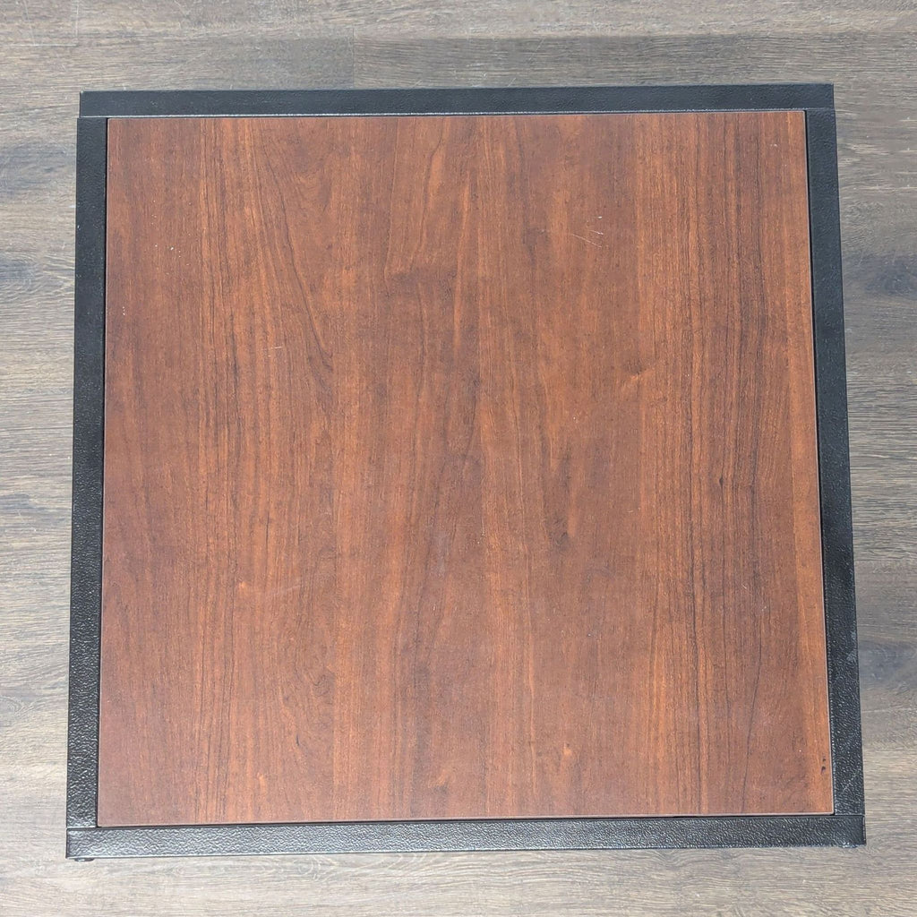 Two Tier Metal and Wood End Table