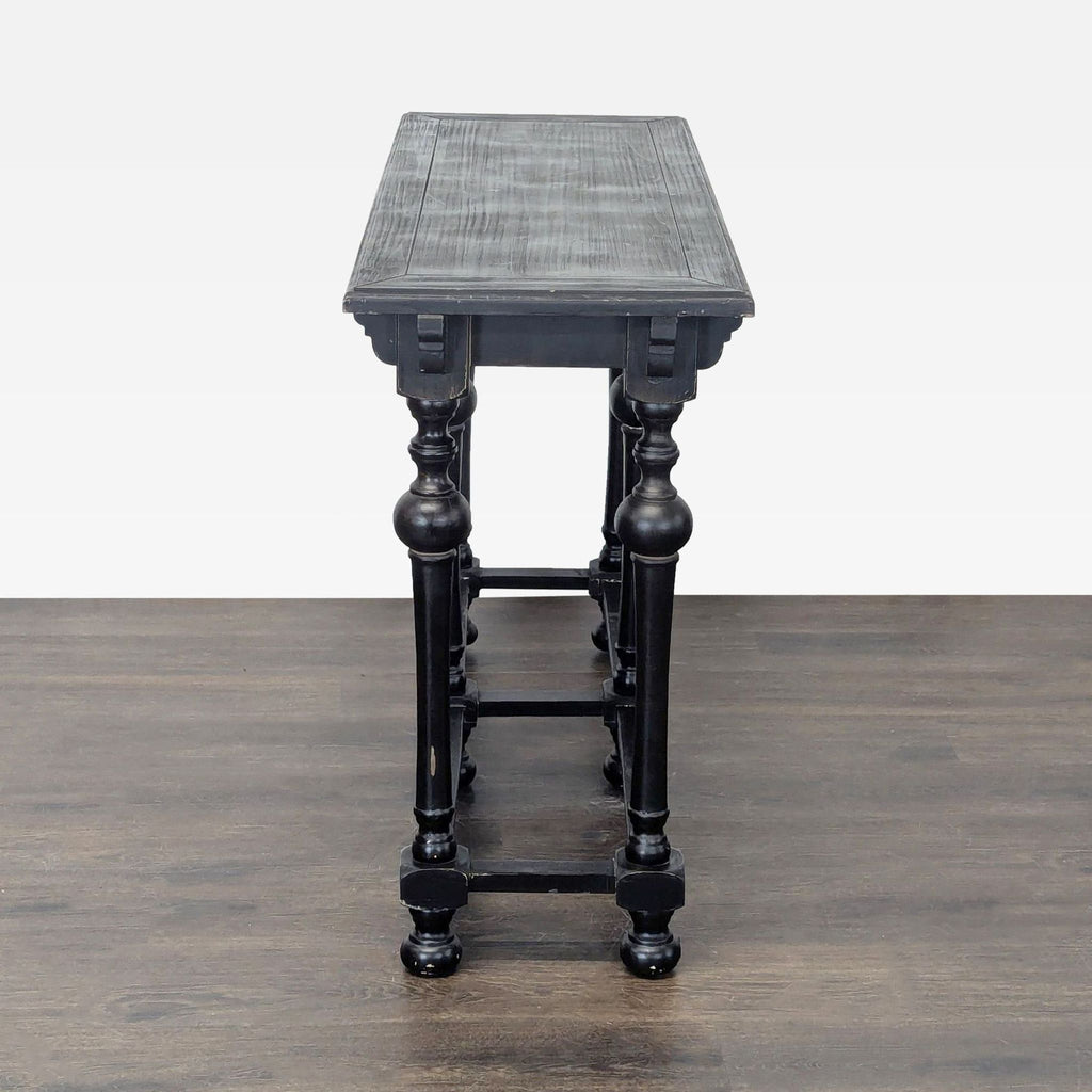 Rustic Top Console Table with Turned Legs