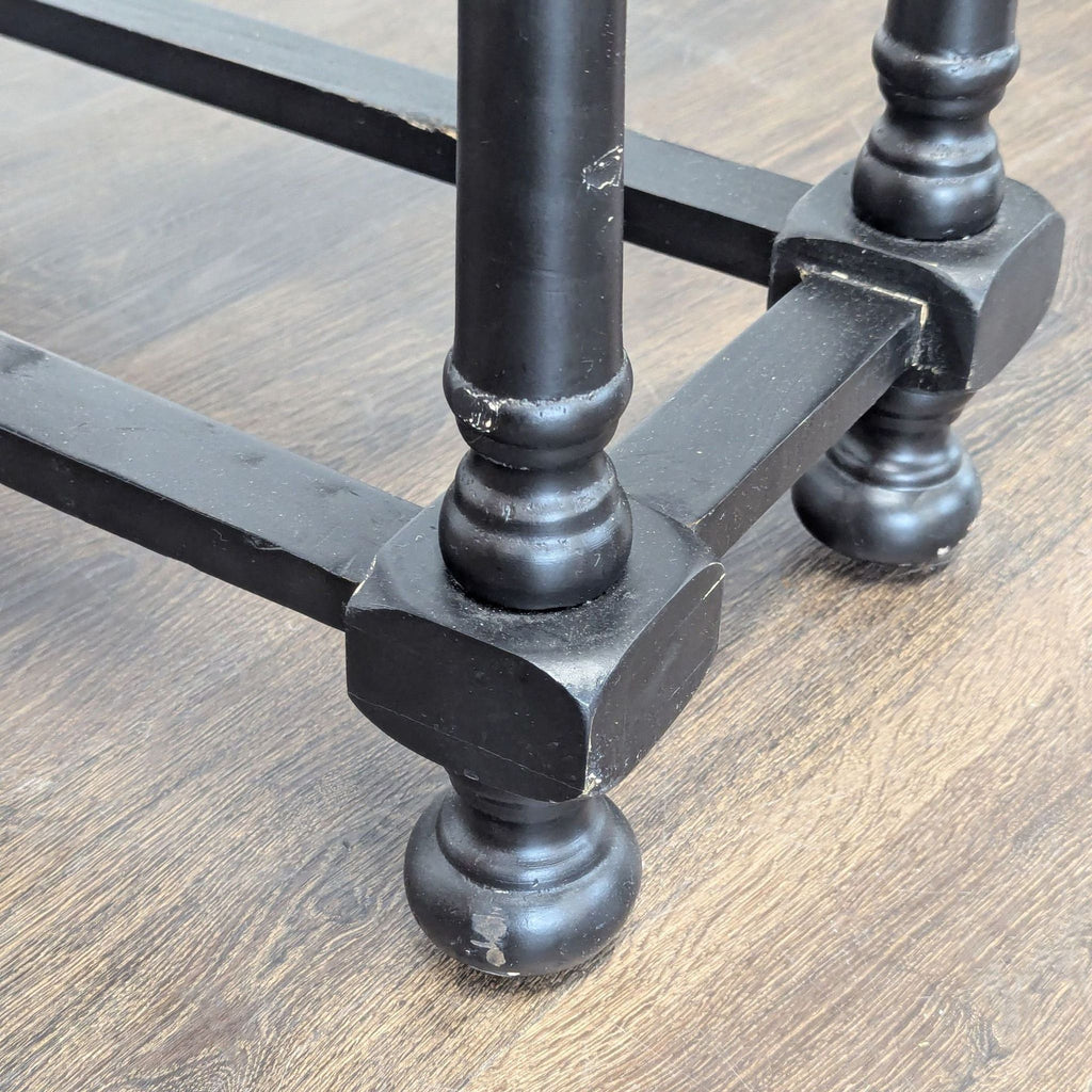 Rustic Top Console Table with Turned Legs
