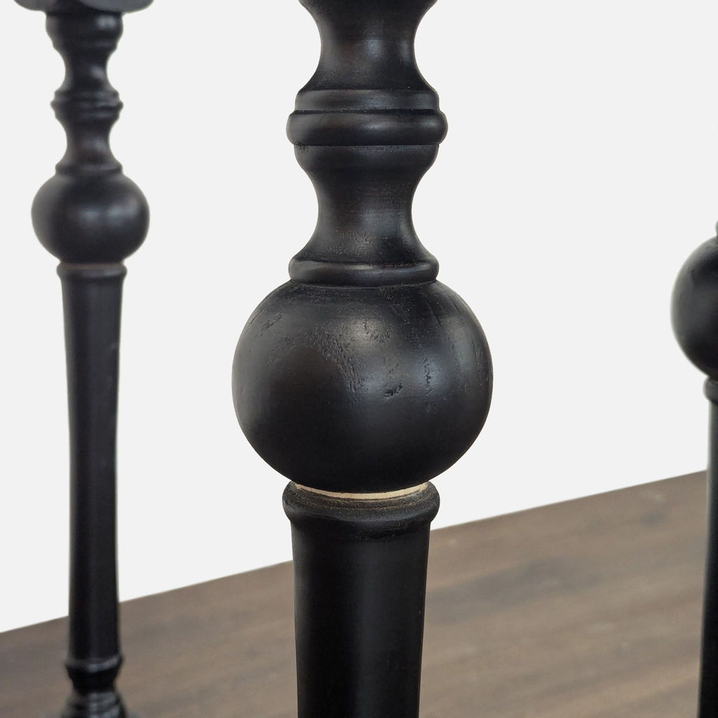 Rustic Top Console Table with Turned Legs