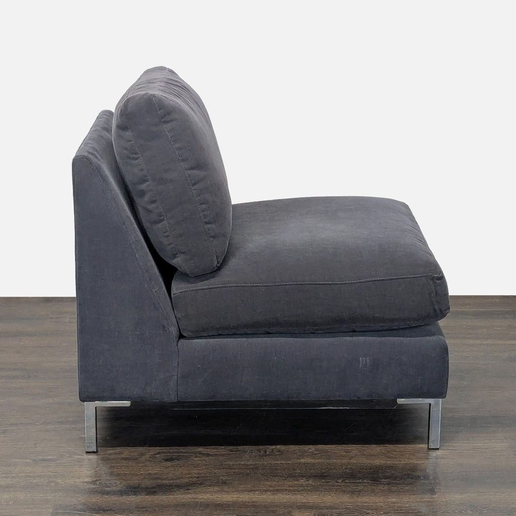 CB2 Cielo Modern Dark Gray Armless Lounge Chair