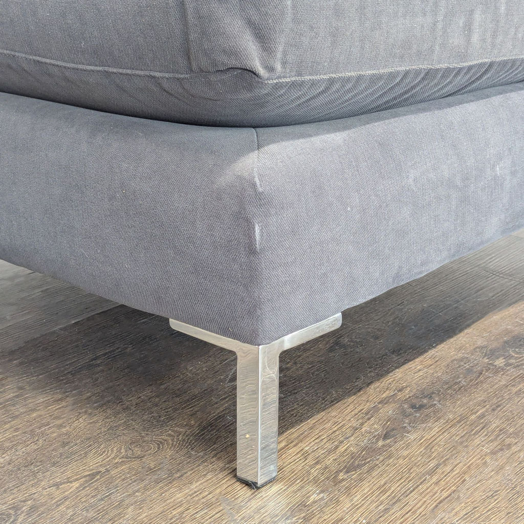 CB2 Cielo Modern Dark Gray Armless Lounge Chair