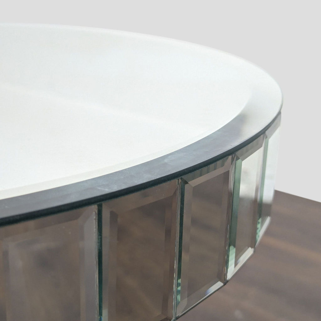 Z Gallerie Mirrored Accent Table with Wood Base - Accepted Offer (18.37% discount)