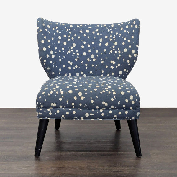 West Elm + Kate Spade Blue Polka Dot Lounge Chair
