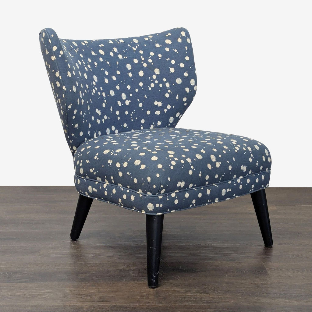 West Elm + Kate Spade Blue Polka Dot Lounge Chair - Accepted Offer (24.16% discount)