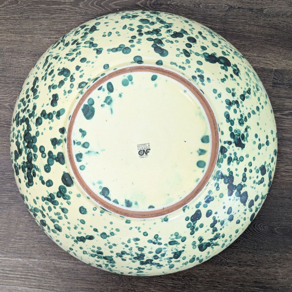 Ceramiche Nicola Fasano Green Splatter Ceramic Bowl – Handmade Dishware
