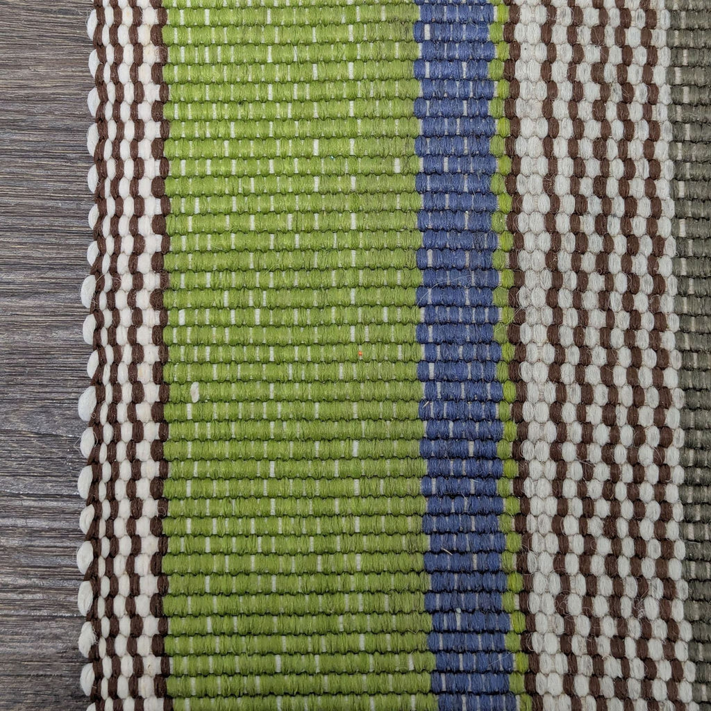 Dash & Albert by Annie Selke Striped Flatweave Area Rug – Green/Blue