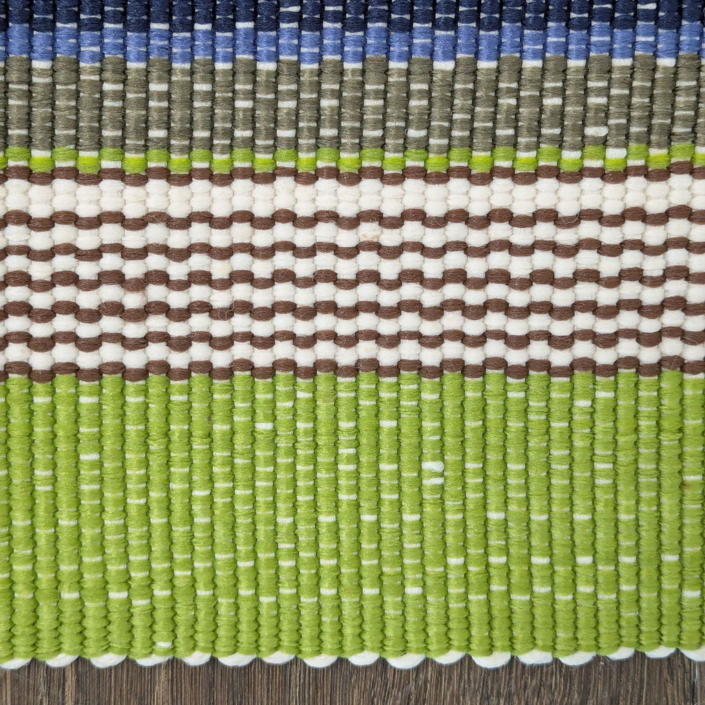 Dash & Albert by Annie Selke Striped Flatweave Area Rug – Green/Blue