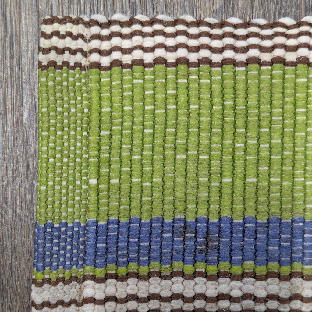 Dash & Albert by Annie Selke Striped Flatweave Area Rug – Green/Blue