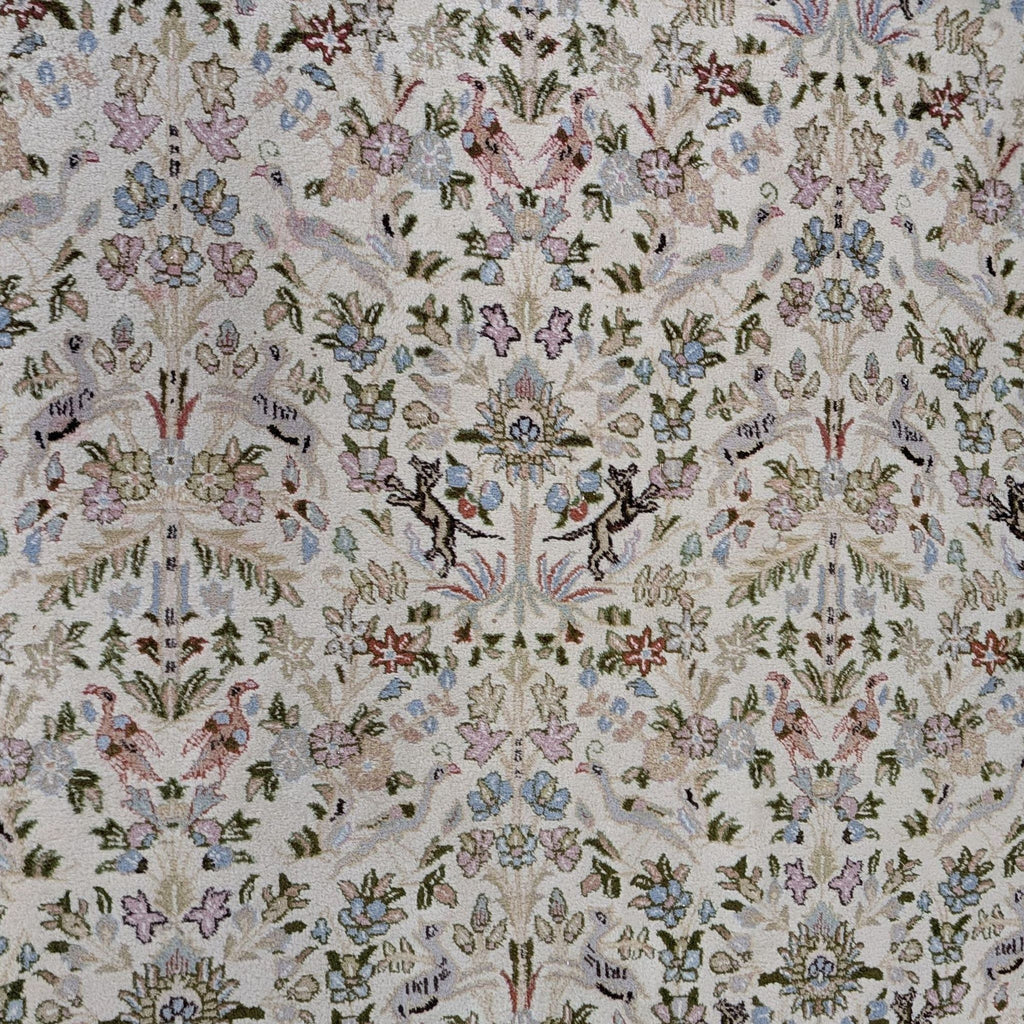 Oriental area rug featuring Tabriz-inspired motifs, soft colors, and intricate handwoven detailing.  