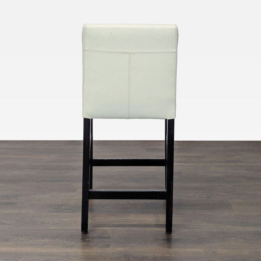 Crate & Barrel Leather Bar Stool with Wood Legs