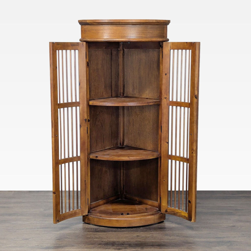 Corner Cabinet with Slatted Doors