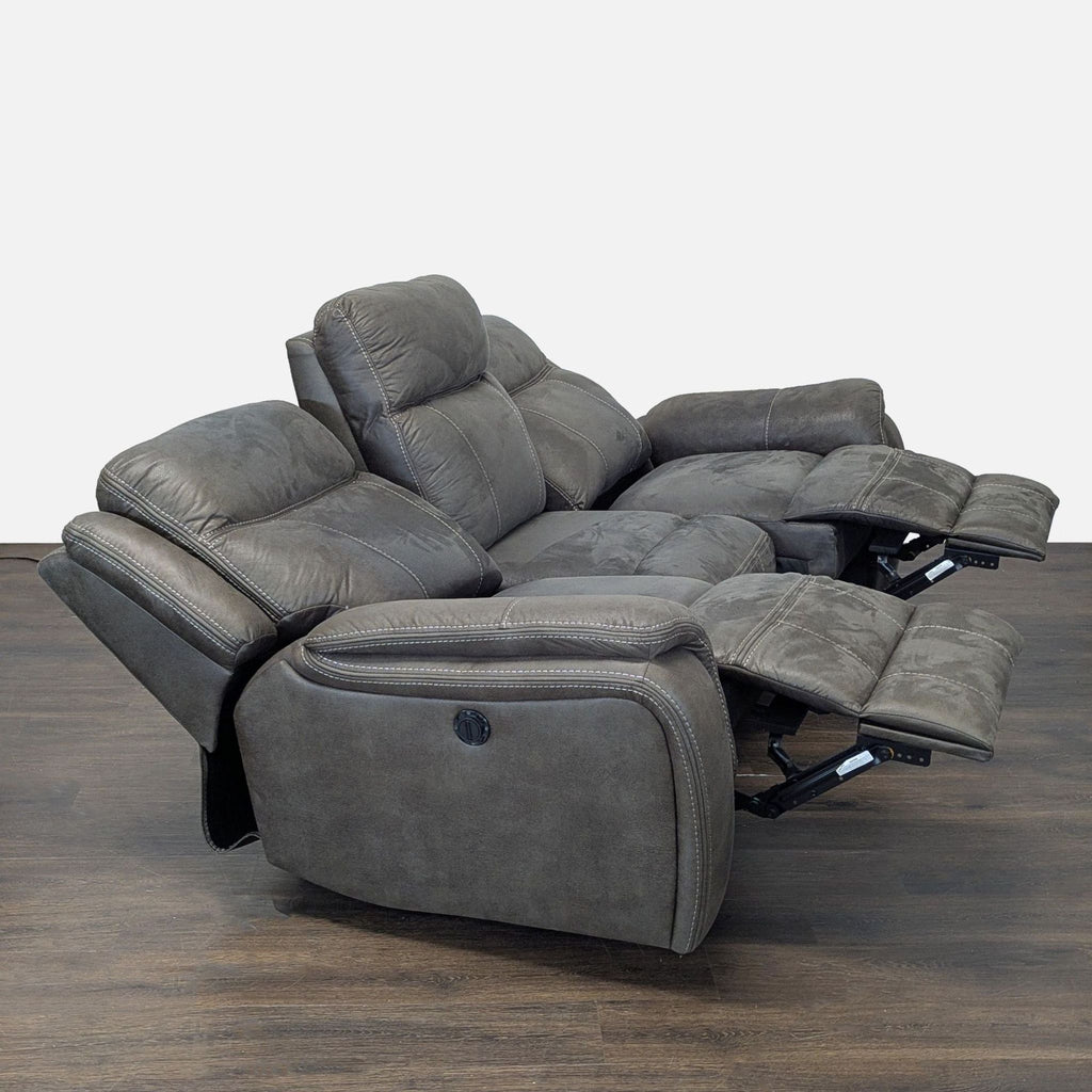 Modern 3-seat recliner sofa featuring easy-to-clean leather, soft cushions, and sturdy build for lasting relaxation.