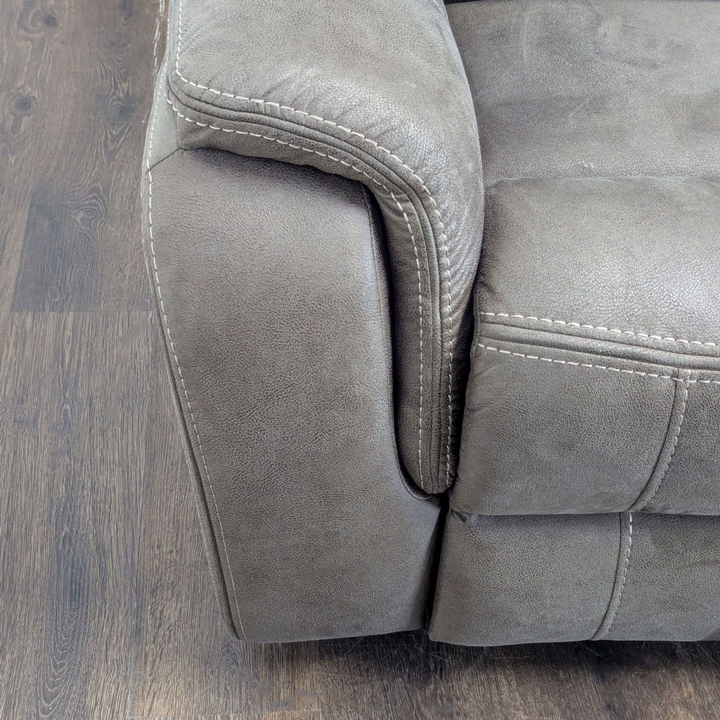 3-Seat Reclining Transitional Leather Sofa