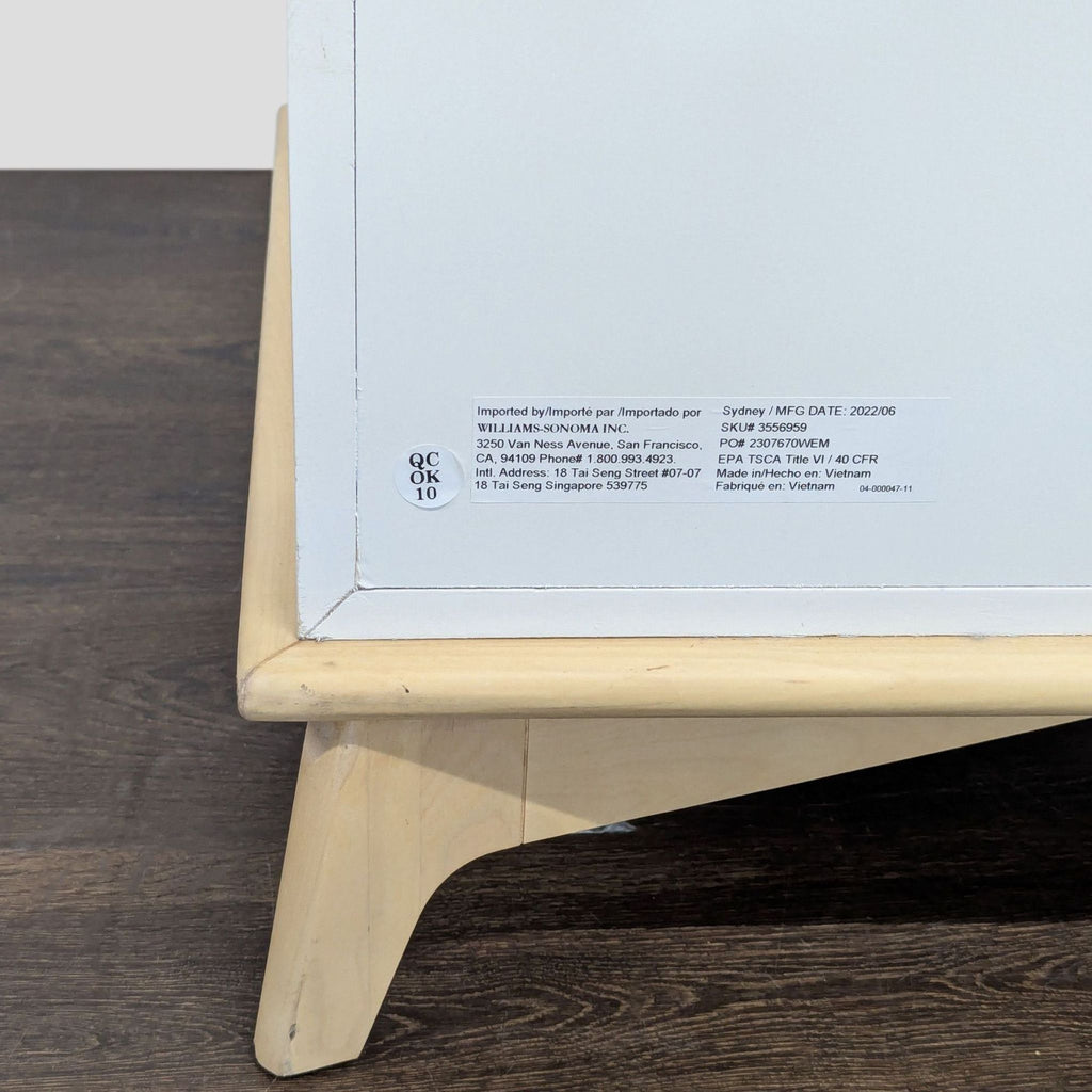 West Elm Sydney White Modern 6-Drawer Dresser with Light Wood Base