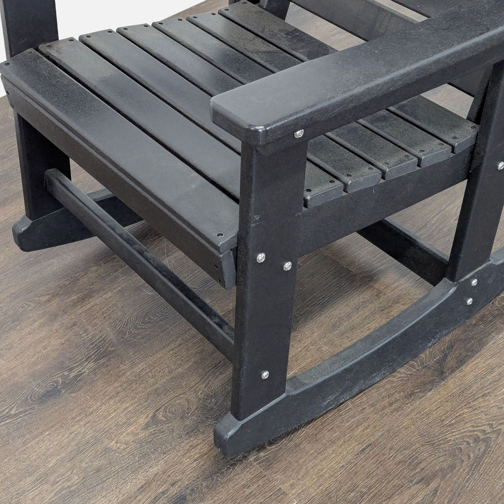 Classic Black Wooden Rocking Lounge Chair for Indoor or Outdoor Use