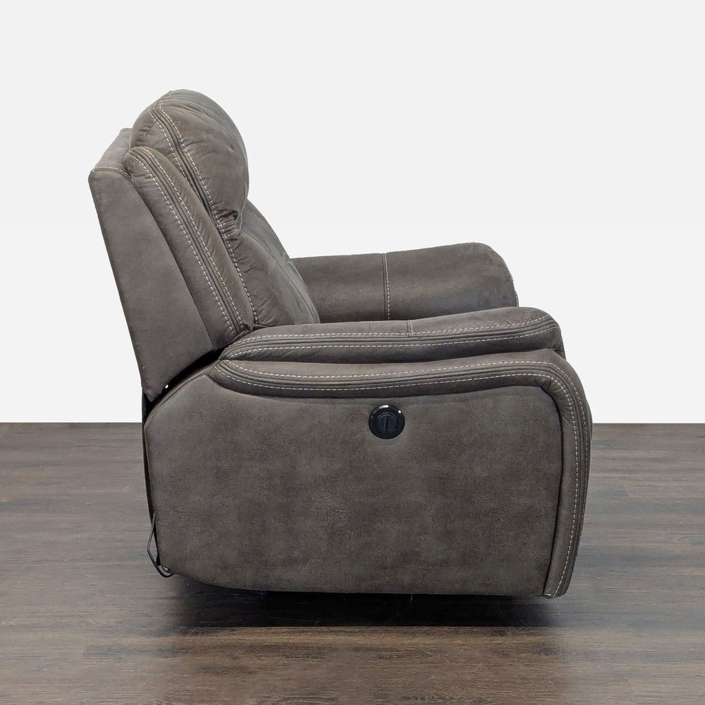Plush Dark Gray Power Reclining Lounge Chair