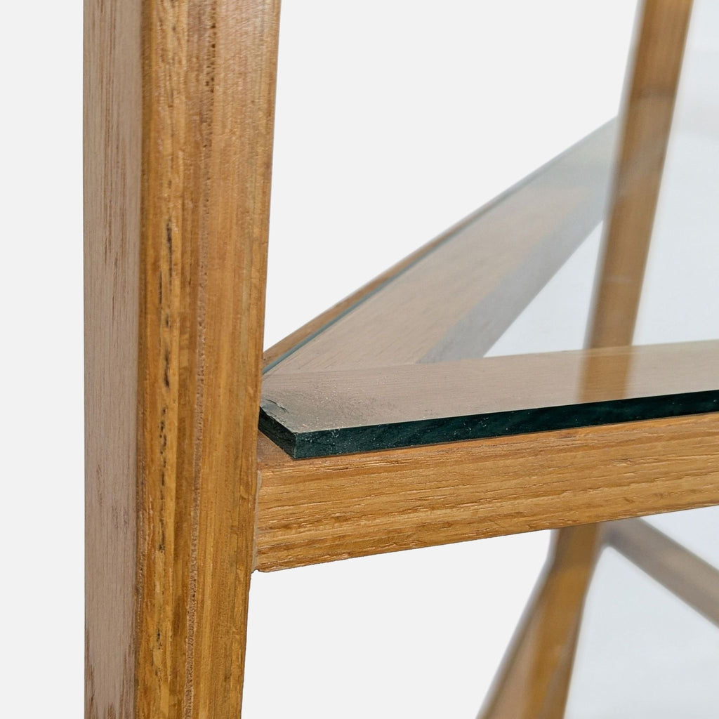 Modern Bentwood Corner Bookshelf with Glass Shelves