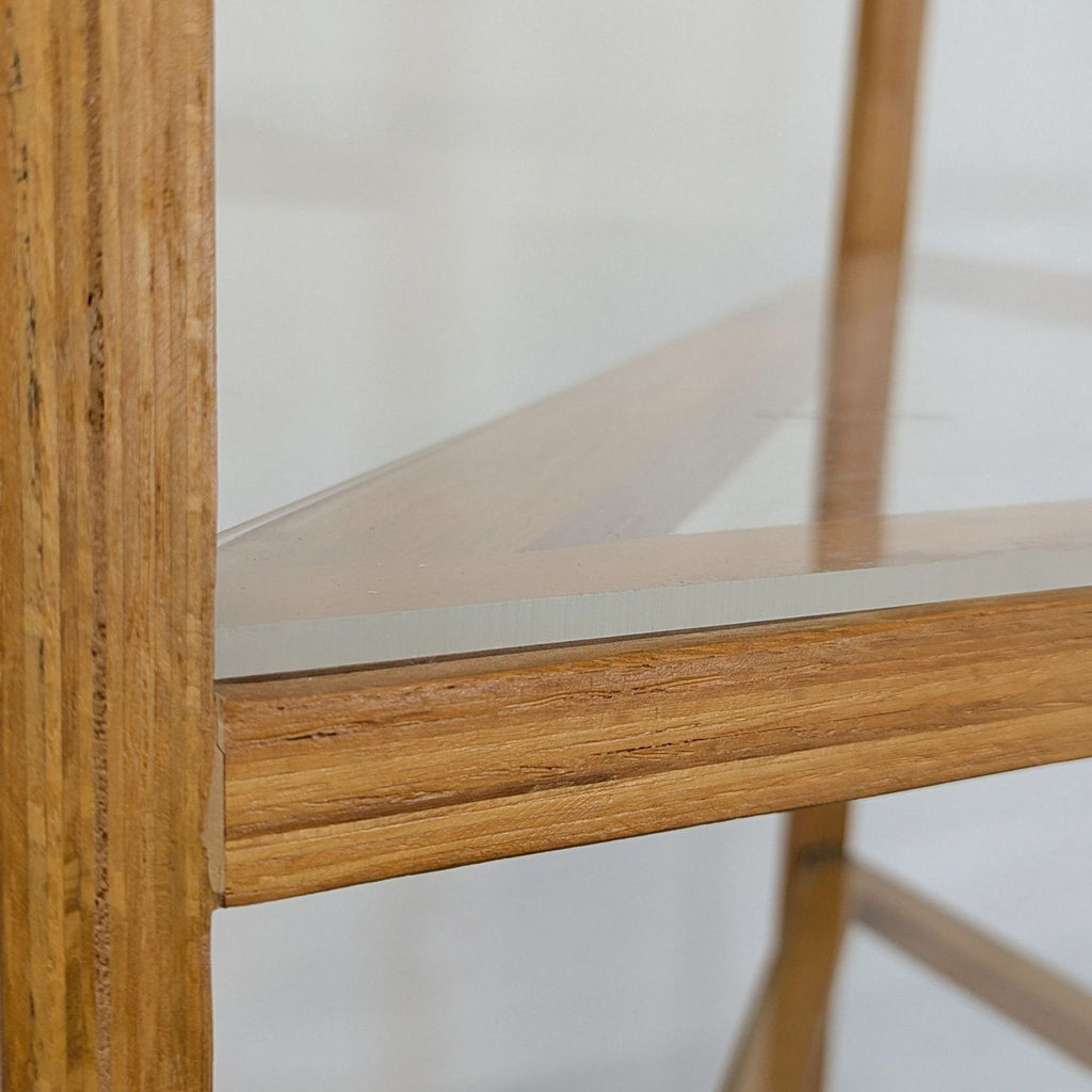 Modern Bentwood Corner Bookshelf with Glass Shelves