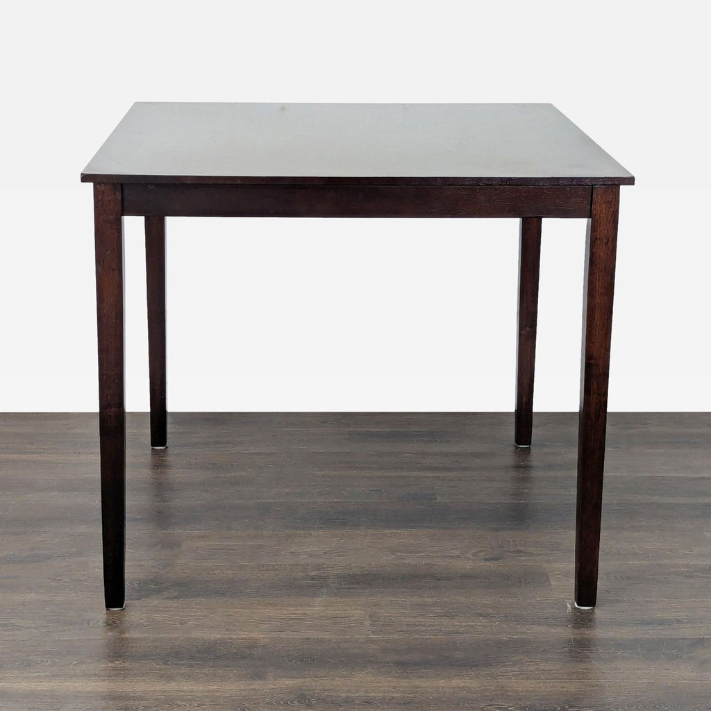 Square 5-Piece Wooden Dining Set with 4 Chairs, Dark Finish