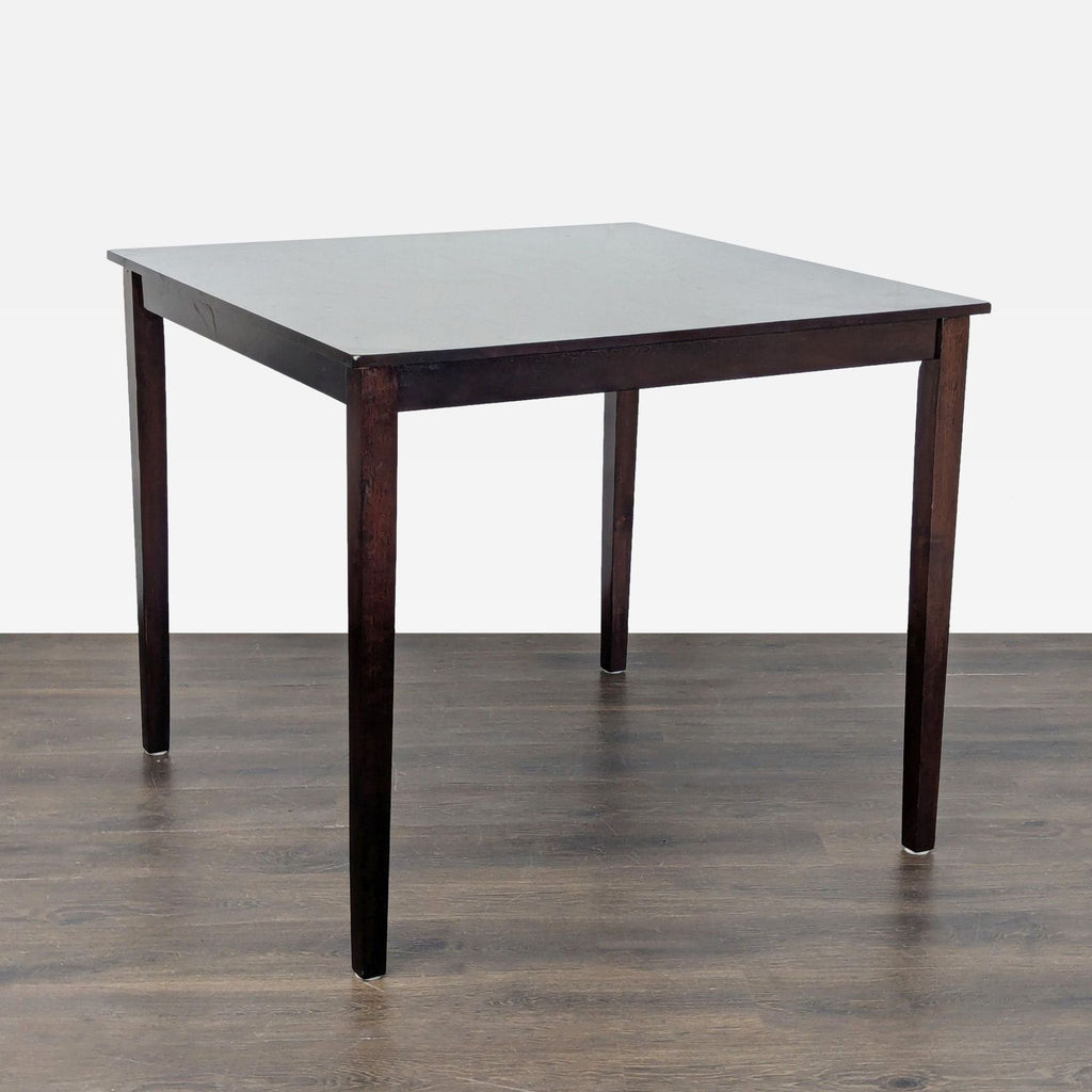 Square 5-Piece Wooden Dining Set with 4 Chairs, Dark Finish