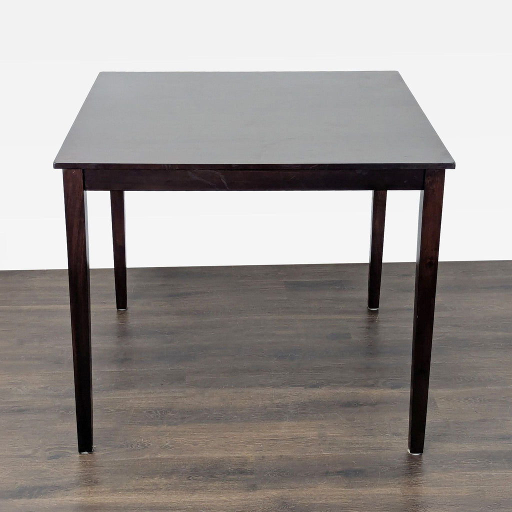 Square 5-Piece Wooden Dining Set with 4 Chairs, Dark Finish