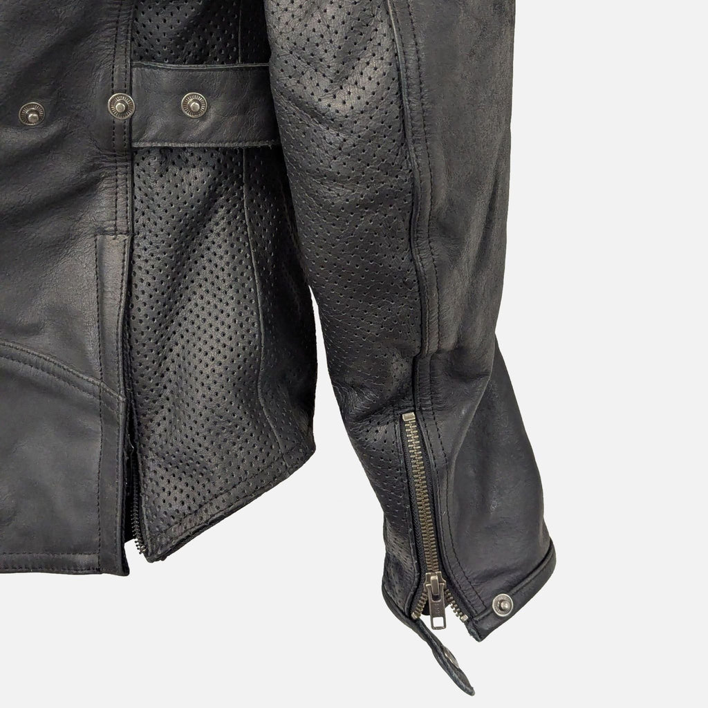 Street & Steel Black Leather Motorcycle Jacket – Sports & Outdoors