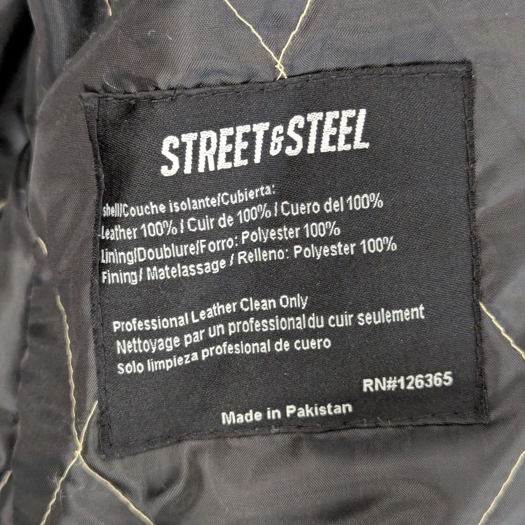 Street & Steel Black Leather Motorcycle Jacket – Sports & Outdoors