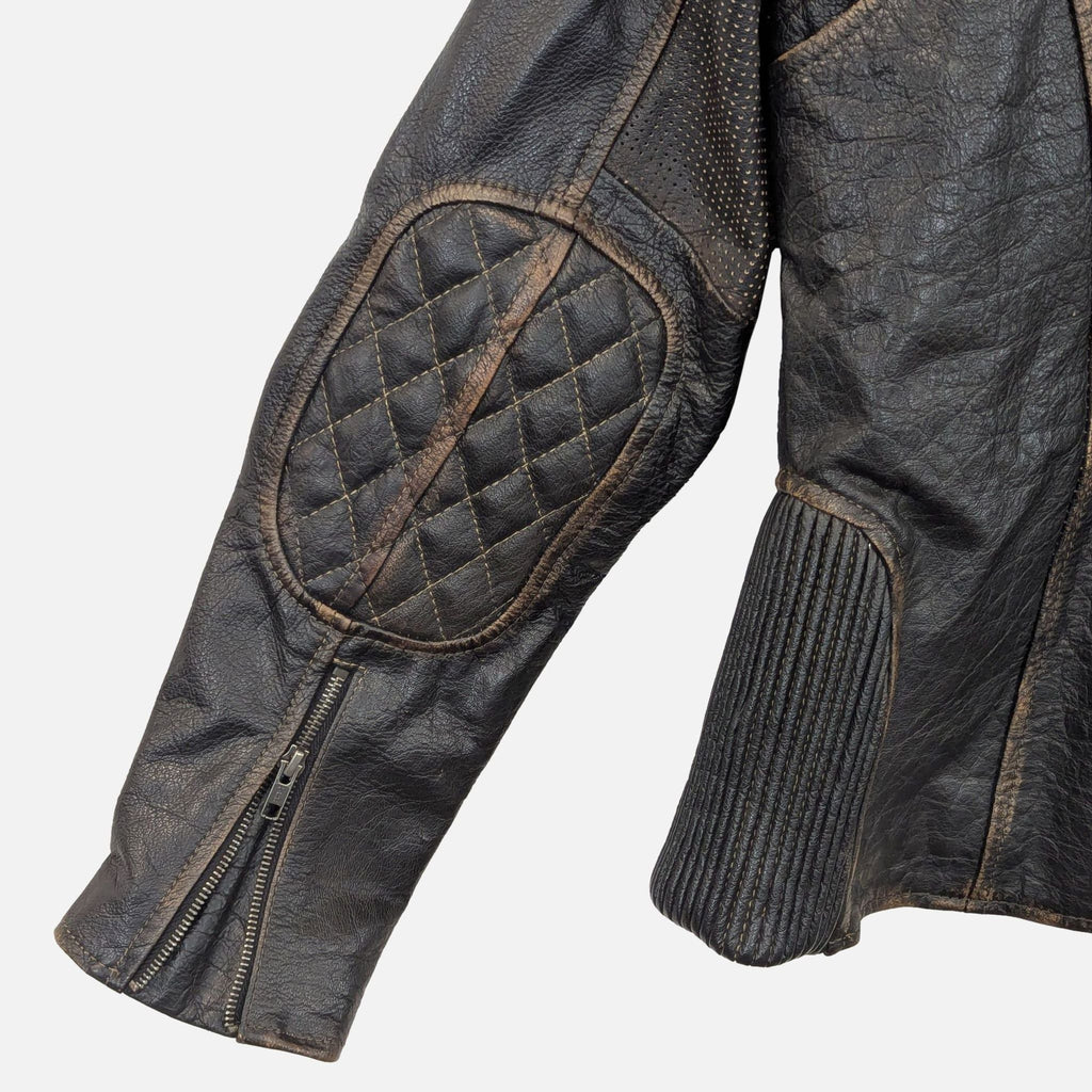 Bilt Black Leather Motorcycle Jacket – Sports & Outdoors Protective Gear