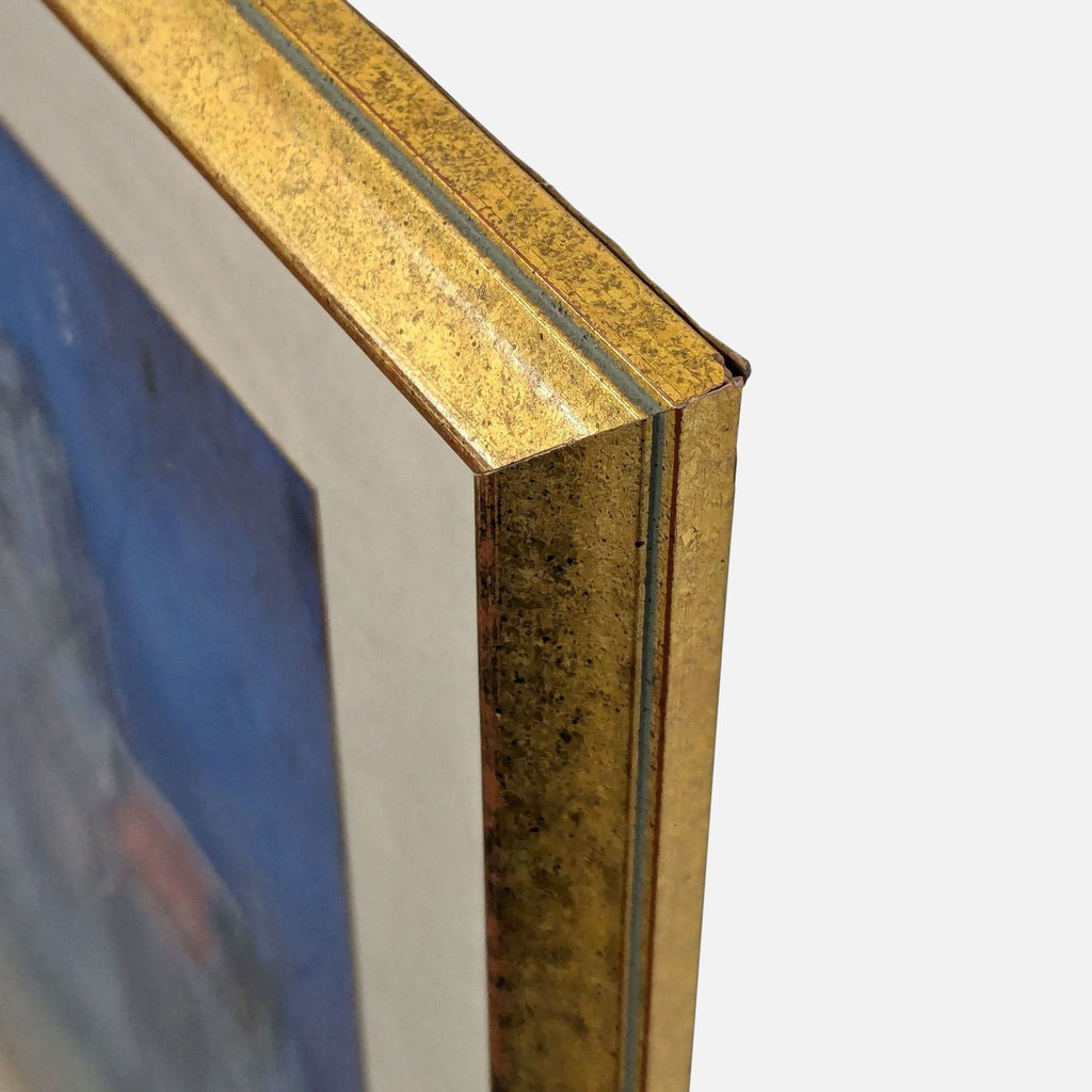 Framed Print of Van Gogh's "The Church at Auvers" with Gold Frame