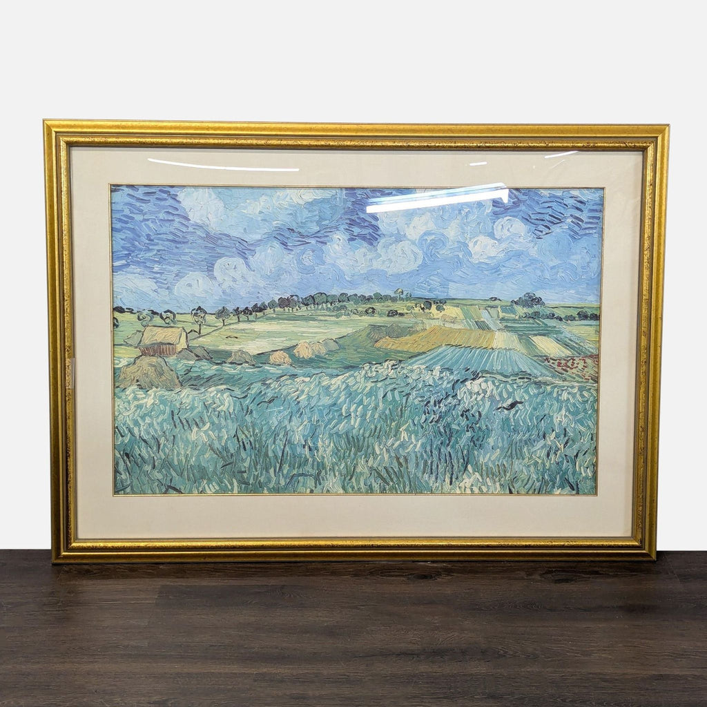 Van Gogh "Plain Near Auvers“ Landscape Print in Gold Frame