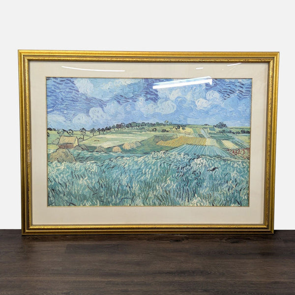 Van Gogh "Plain Near Auvers“ Landscape Print in Gold Frame