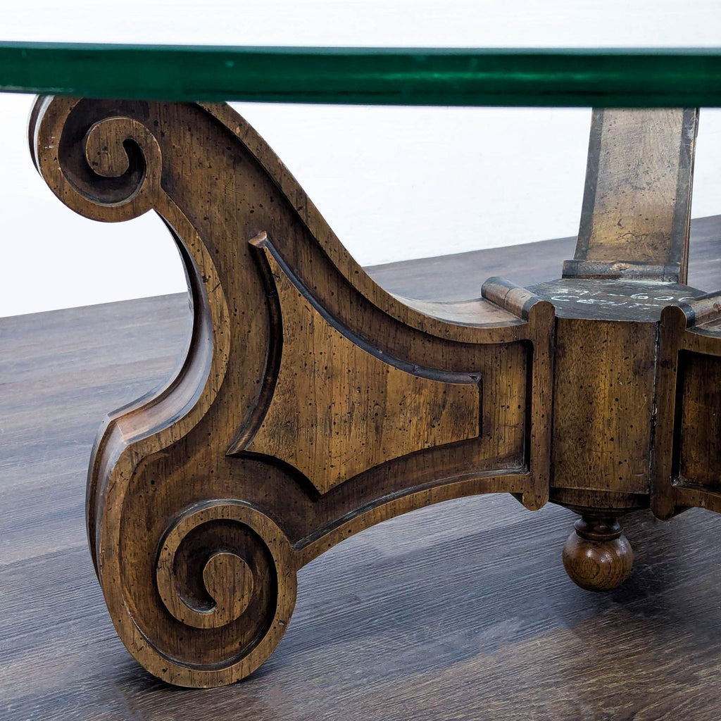 Vintage Glass Top Coffee Table