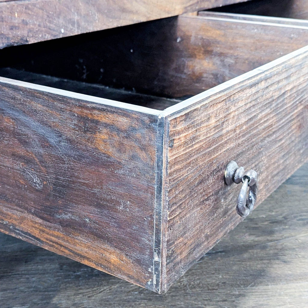 Rustic Wood Two Drawer Coffee Table