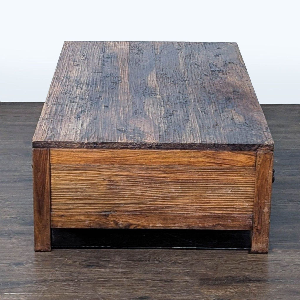 Rustic Wood Two Drawer Coffee Table